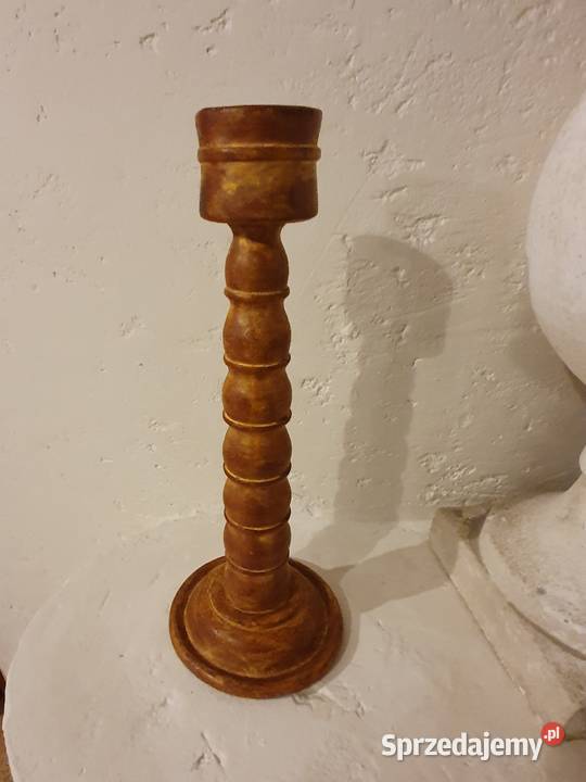 ŚWIECZNIK drewniany prowensalski malowany z Lublin
