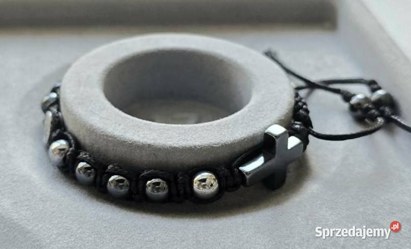 BRANSOLETKA RÓŻANIEC KAMIEŃ STAL MEDALIK Ś Bransoletki śląskie Częstochowa