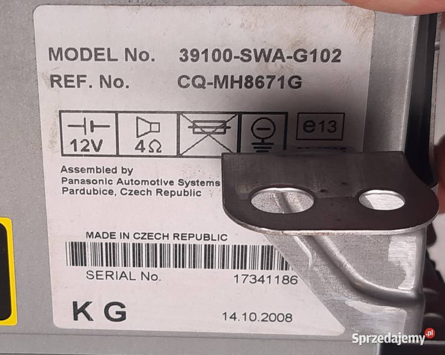 RADIO CD HONDA CRV III 39100SWAG102 Motoryzacja Mielęcin