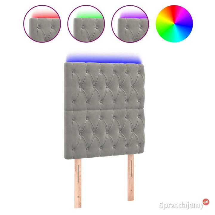 Zagłówek do łóżka z LED jasnoszary 80x7x118128 Warszawa sprzedam