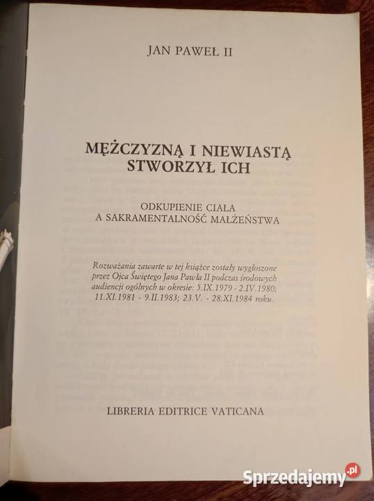 Mężczyzną i niewiastą stworzył ich Jan Paweł II Kielce sprzedam
