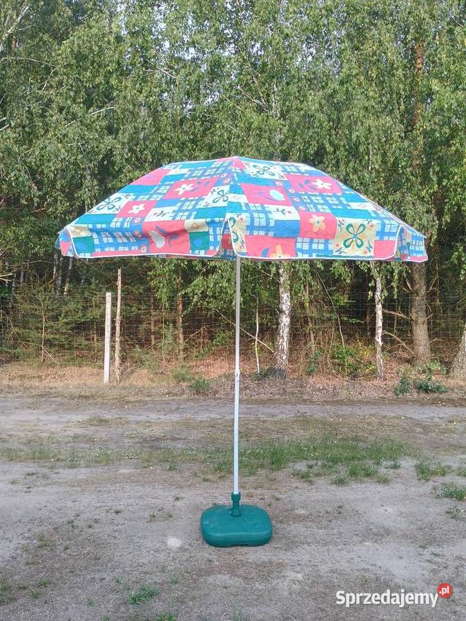 Dużyskładany parasol ogrodowy plus podstawka z Łódź