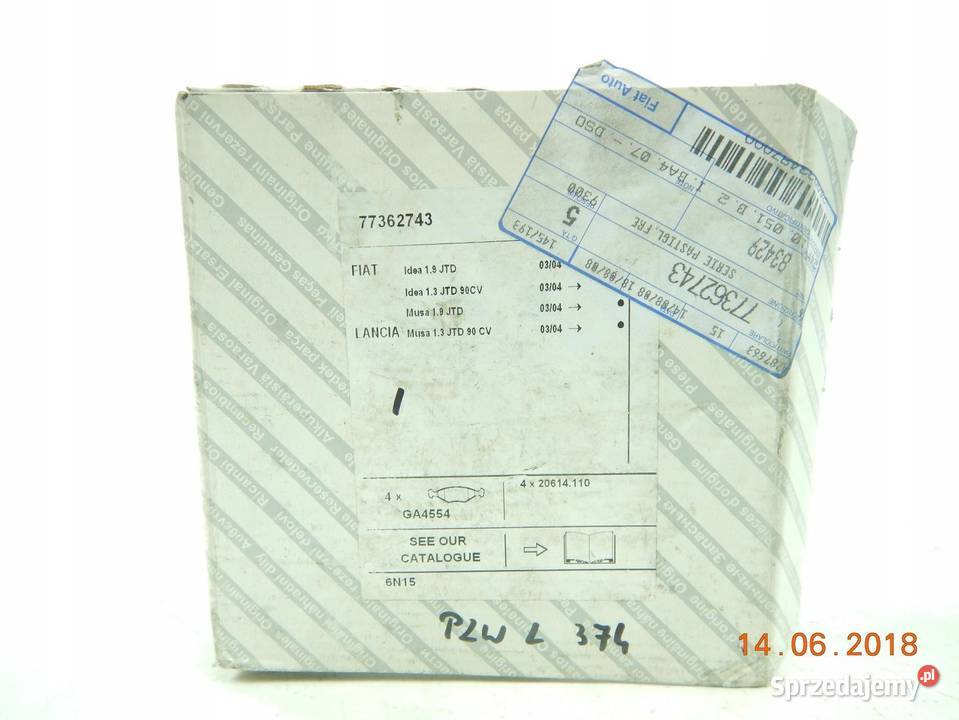 KLOCKI HAMULCOWE PRZÓD FIAT 500 ABARTH PUNTO