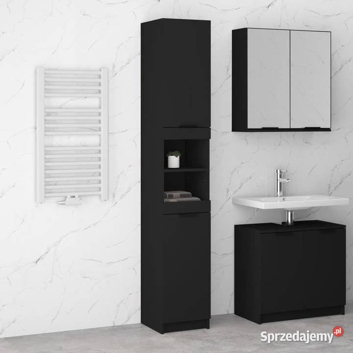 Szafka łazienkowa czarna 32x34x1885 materiał Warszawa