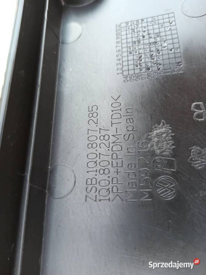 VW EOS PODKŁADKA TABLICY REJESTRACYJNEJ zderzaki Części Trzciel