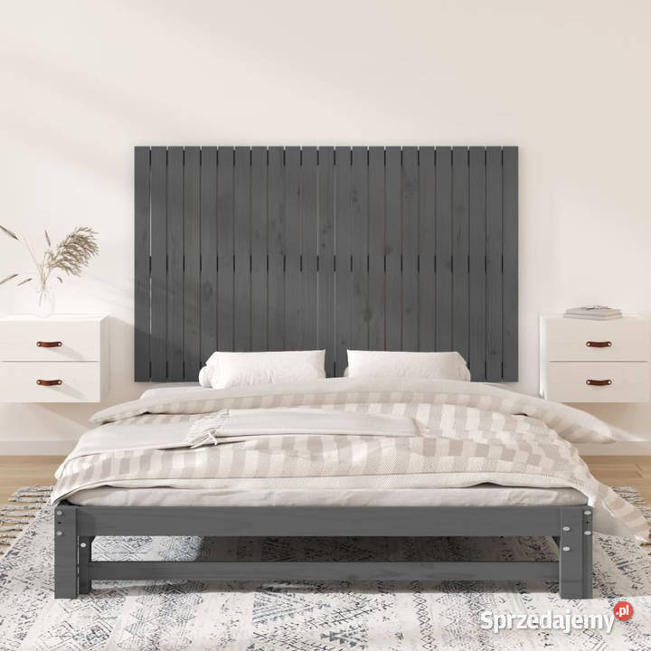 Wezgłowie łóżka szare 147x3x90 lite drewno mazowieckie sprzedam