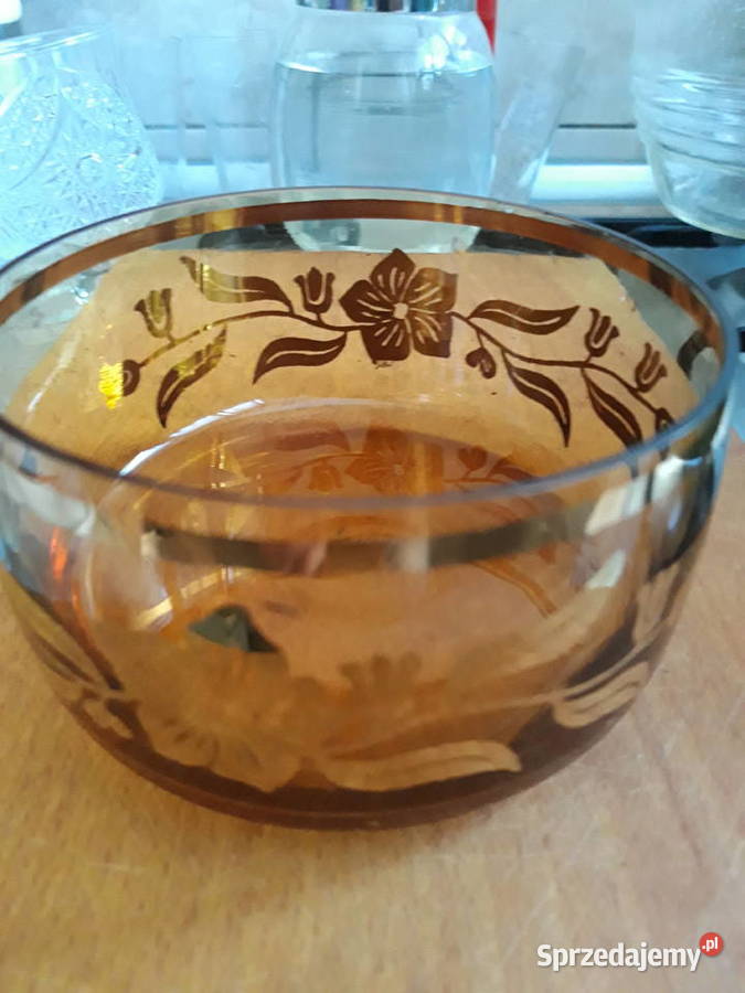 miseczka bursztynowa ze złoceniami z czasów PRL Warszawa sprzedam