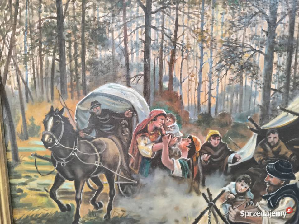 Obraz olejny scena rodzajowa sygnowany Zygmunt łódzkie Łódź