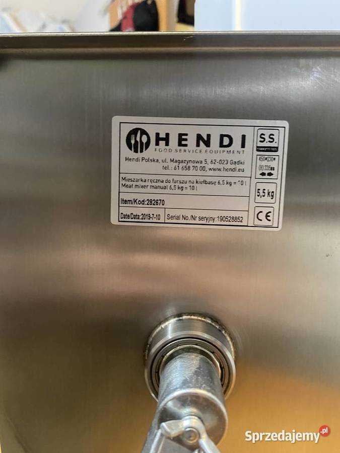Mieszarka do farszu na kiełbasę ręczna 65 10l Gdańsk sprzedam