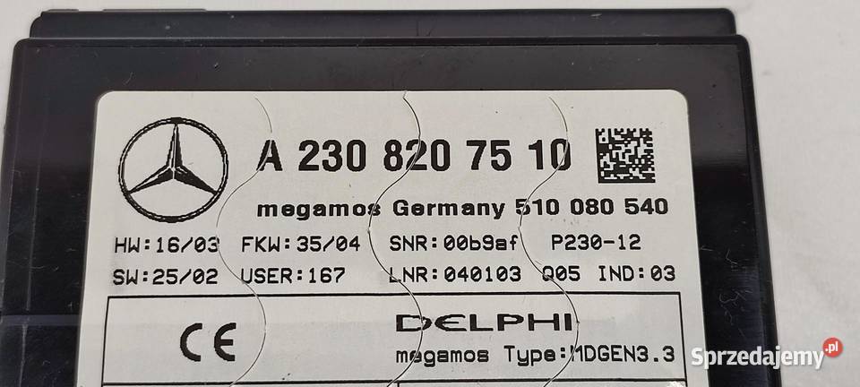 MERCEDES SL R230 MODUŁ STEROWNIK ALARMU