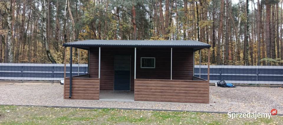 Garaż Blaszany z wiatą oblachowaną 65 Ciemny Pozostałe