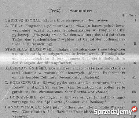 ACTA SOCIETATIS BOTANICORUM POLONIAE VOL XI 1 Warszawa