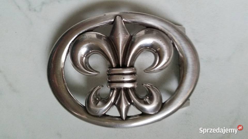 Metalowa klamra do paska harcerska lilijka Puławy