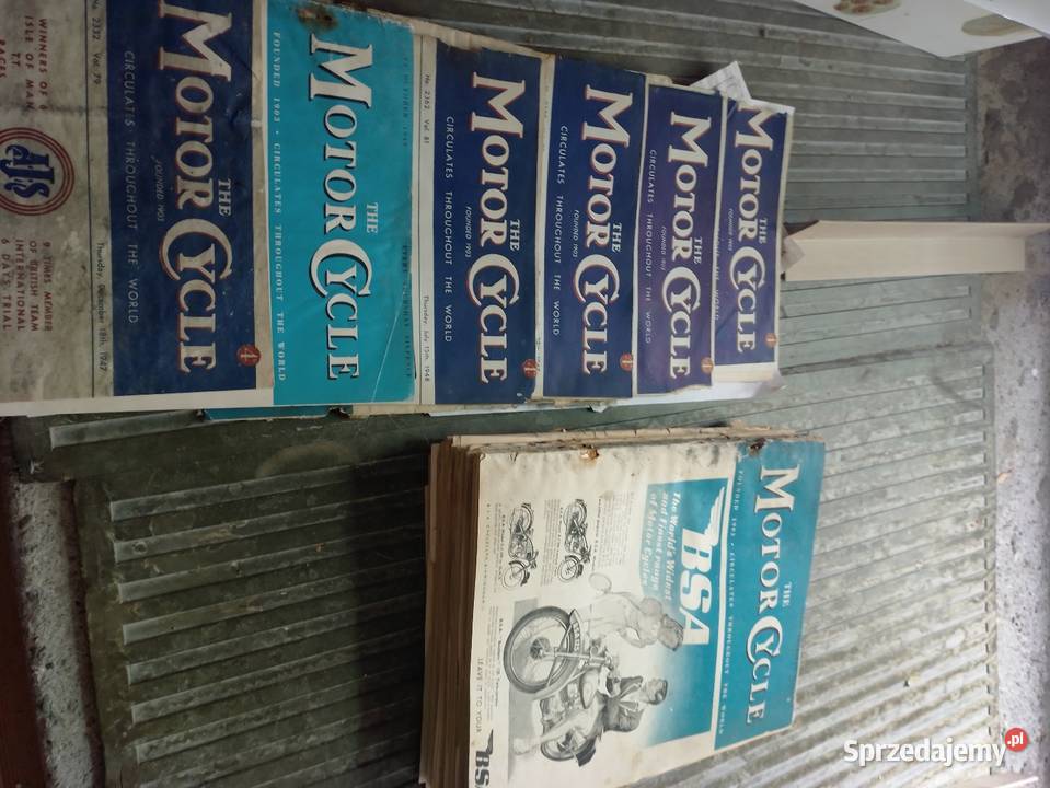 Moto cycles angielską gazet motorowa z 1947 podkarpackie Jarosław