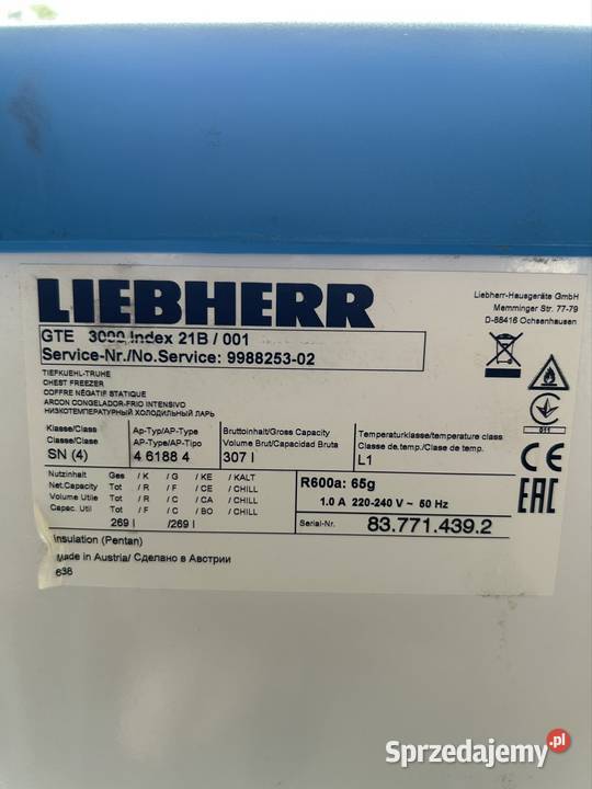 Lodówka Liebherr GTE 3000 podkarpackie Lubaczów