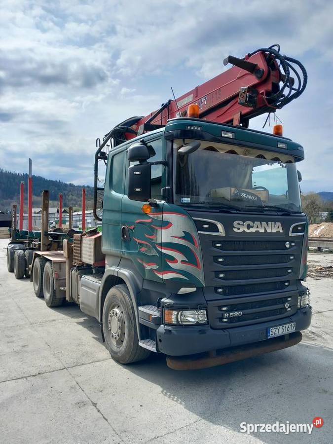 Scania R520 z dźwigiem HDS do drewna gniazdo AUX Żabnica sprzedam