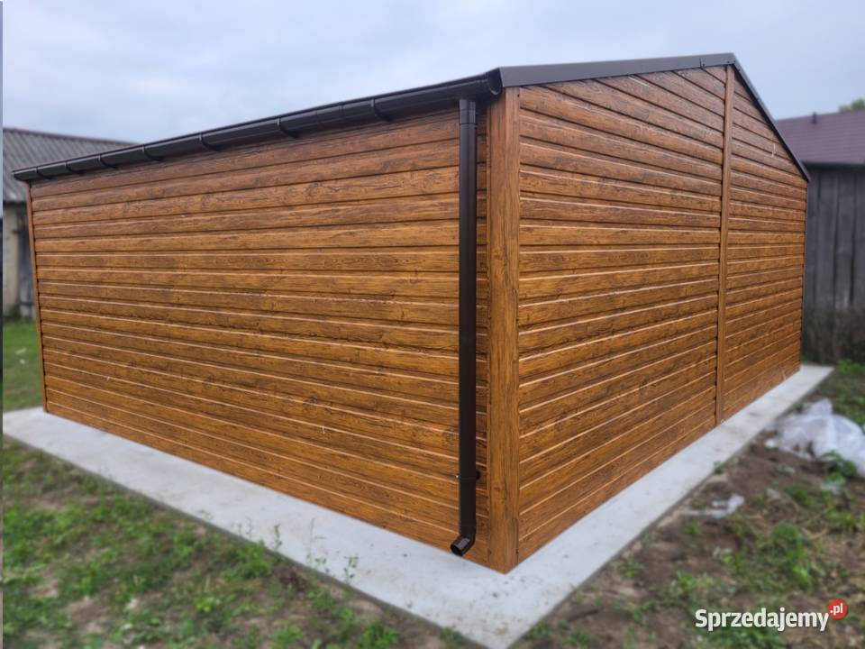 Garaż Blaszany 6x5 Dwuspadowy Drewnopodobny Piła