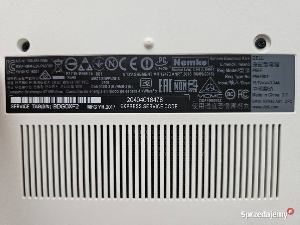 Laptop 156 Dell Inspiron 5567 biały i57200U 256