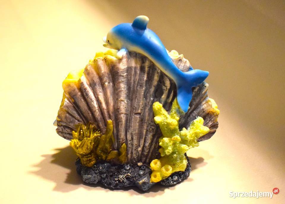 Delfiny duża figurka z żywicy wysokość 31 plus Chełmno