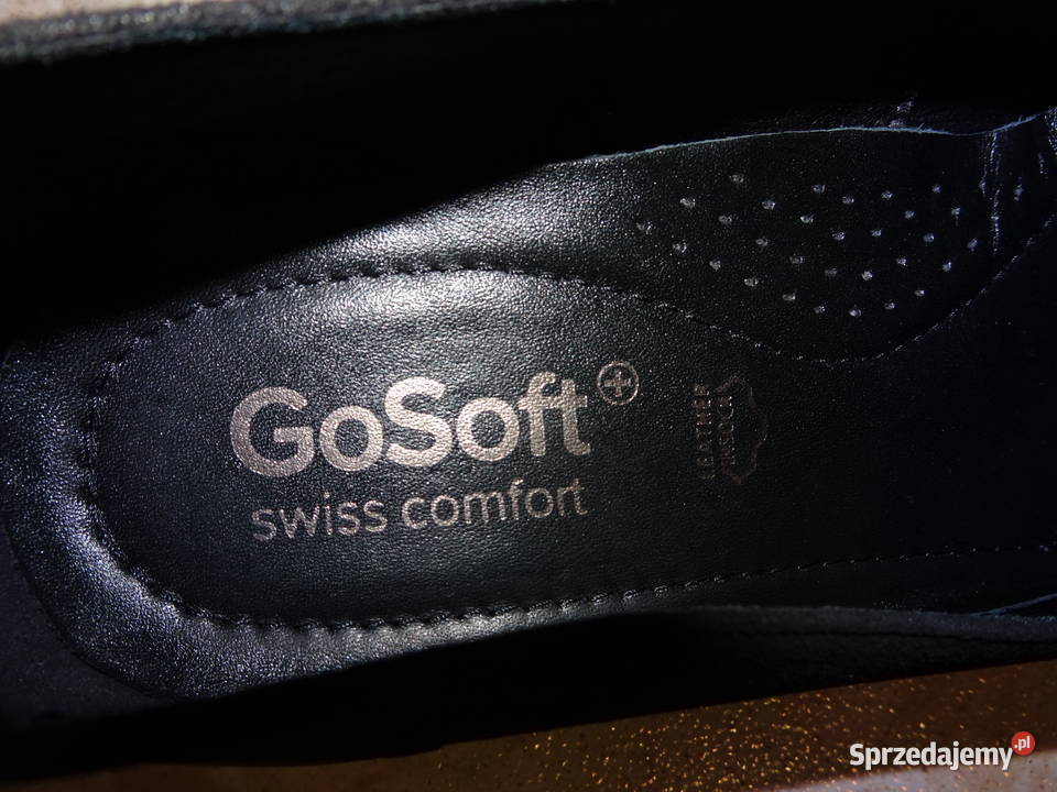 czarne półbuty na koturnie Go Soft rozmiar 40 skóra Warszawa