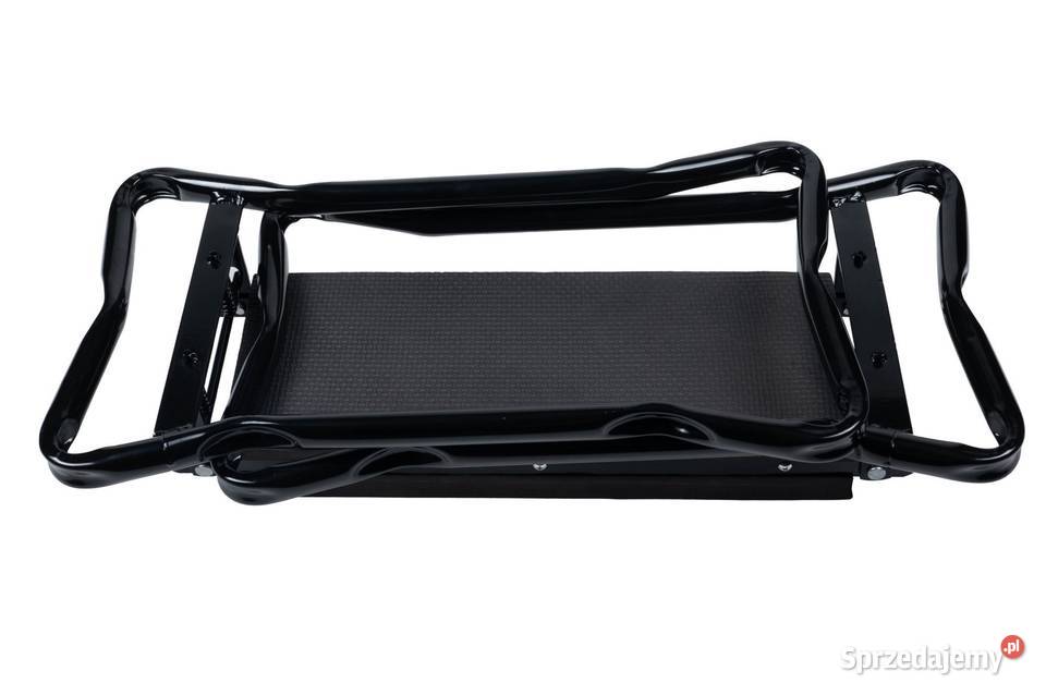 Klęcznik składany ogrodowy czarny z 2 torbami na