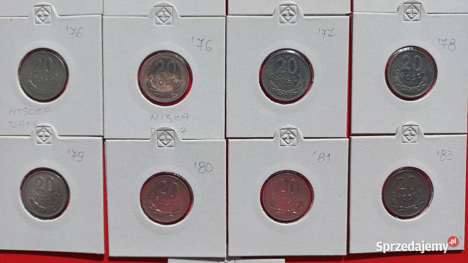 20 groszy PRL wszystkie roczniki aluminiowe