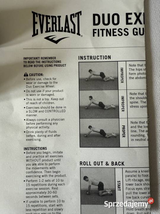 Koło Treningowe do Ćwiczeń Duo Exercise Wheel Sprzęt do ćwiczeń śląskie