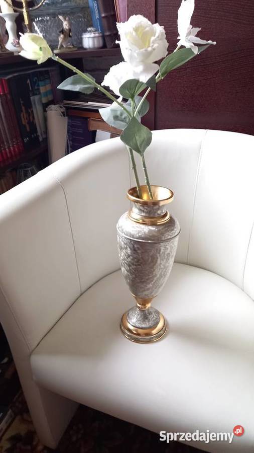 Wazon metalowy białozłoty Warszawa