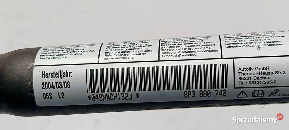 KURTYNA PRAWA AUDI A3 8P 8P3880742 osobowe kujawsko-pomorskie Lipno