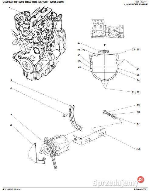Massey Ferguson 5290 katalog części zamiennych motoryzacja, transport Kielce