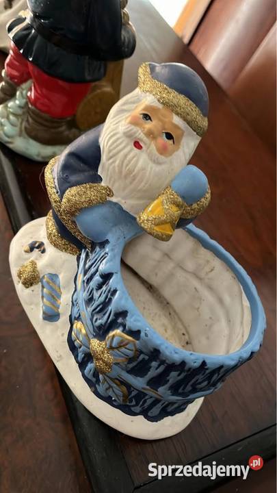 Mikołaj z dzwonkiem Ozdoba Boże Narodzenie Porcelana i szkło Gdańsk