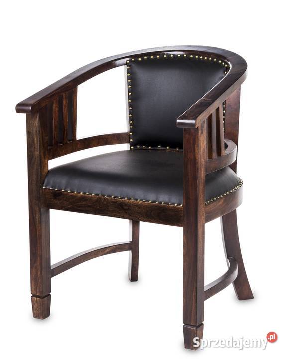 Kolonialny indyjski  drewniany fotel  krzesło podłokietniki