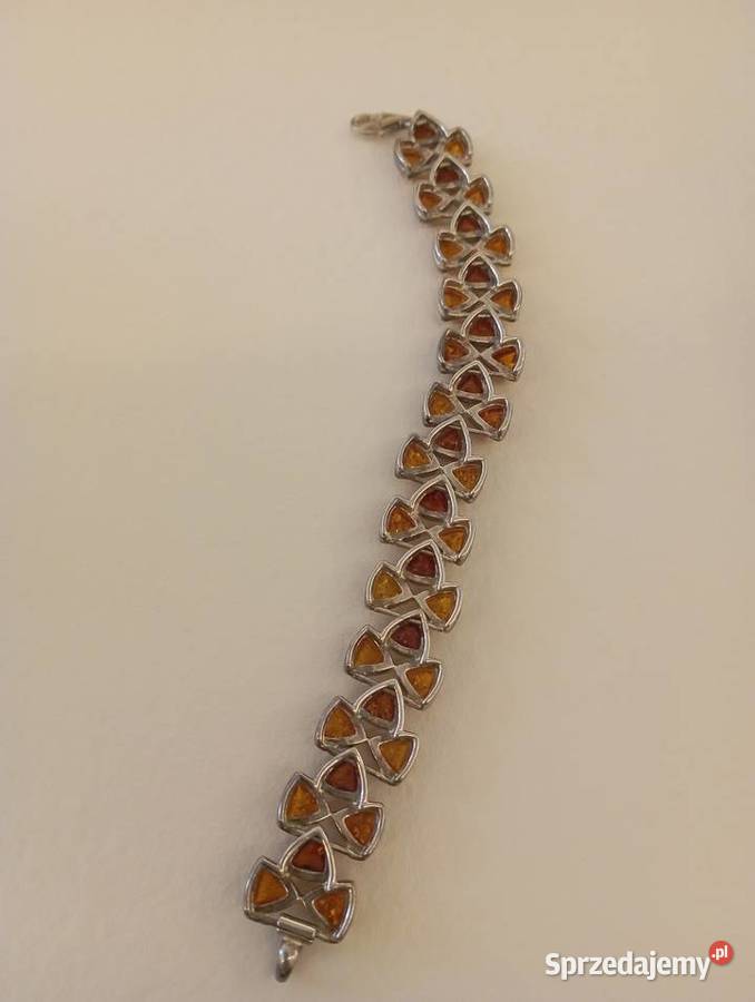 bransoleta ze srebra z bursztynami Radom