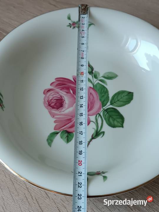 Patera z różą wzór miśieński Porcelana i szkło Gorlice