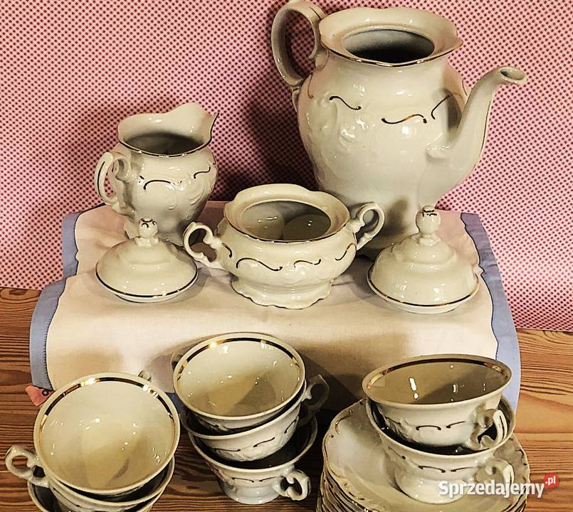 Serwis kawowy herbaciany porcelana PRL Wałbrzych Myślachowice