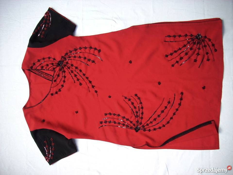 Tunika Sukienka Rozcięcia KORALIKI Cekiny 38 40 Spódnice i sukienki Nowy Sącz