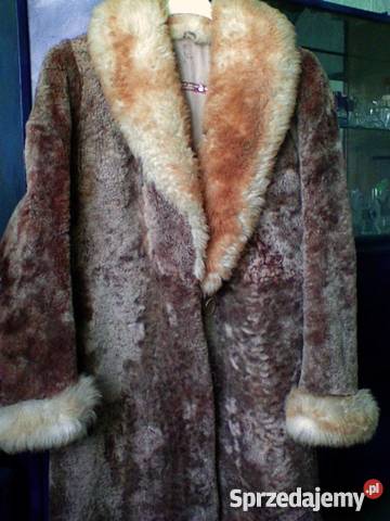 Naturalny kożuch pelisa damska miodowo beżowa łódzkie sprzedam