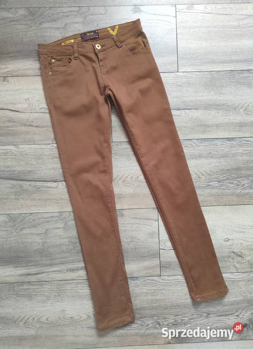 Brązowe spodnie skinny Internacionale 36 38 Długie Spodnie sprzedam