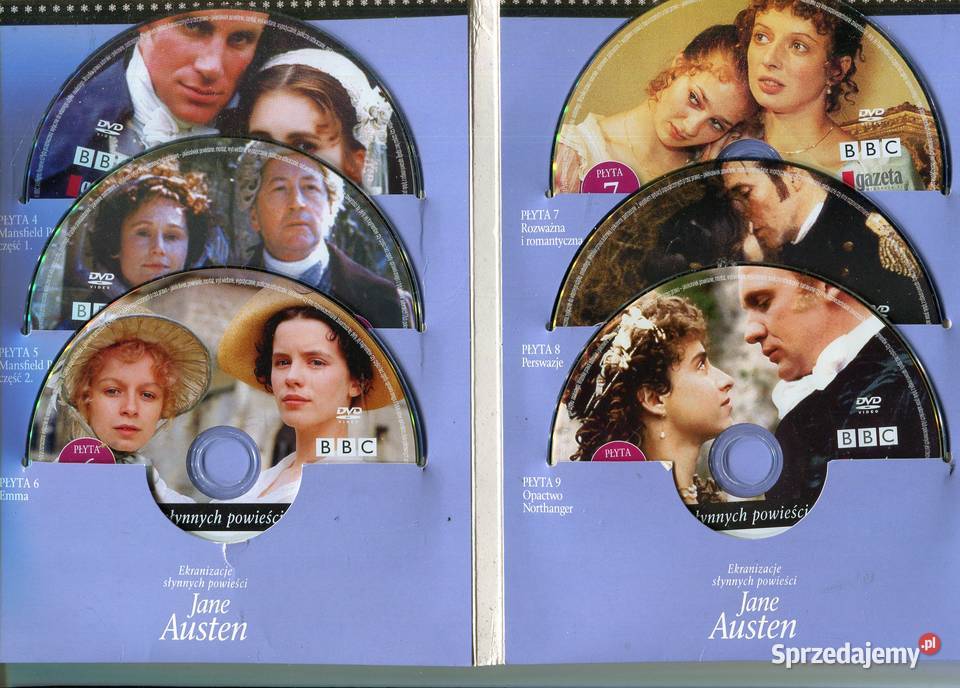 Ekranizacja słynnych powieści Jane Austen 9 Płyt Szczecin