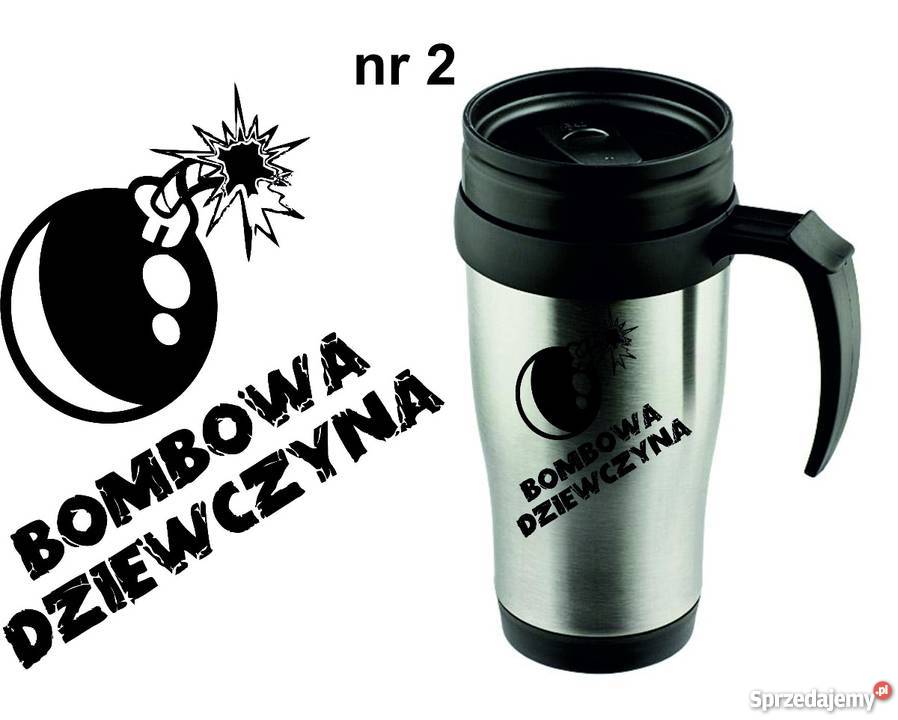 Kubek termiczny z Twoim Grawerem na prezent odcienie szarości Skoczów