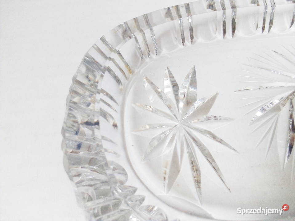 kryształowa tacka vintage PRL Częstochowa