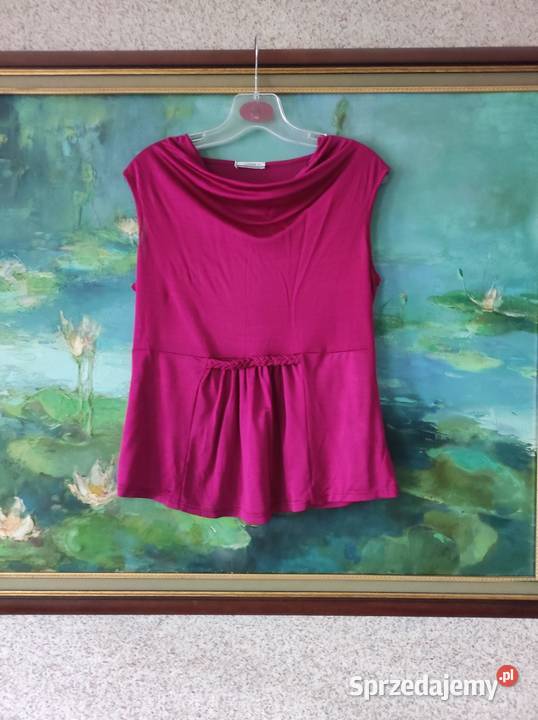 unikatowa bluzka fuksja lejąca ozdobny dekolt Kielce sprzedam