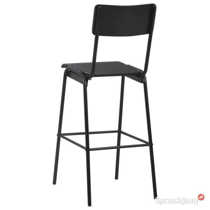 vidaXL Krzesła barowe 2 czarne sklejka i stal Warszawa