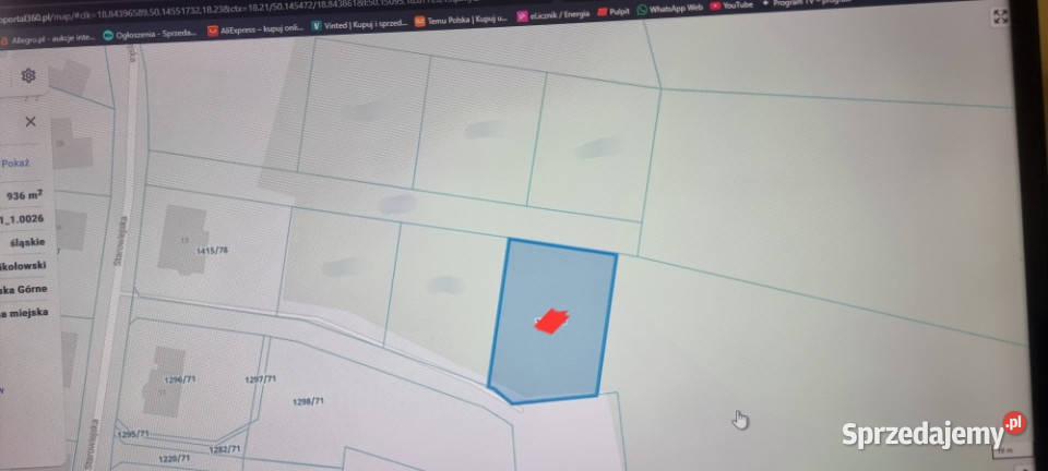 2 działki budowlane centrum Łaziska Górne utwardzona