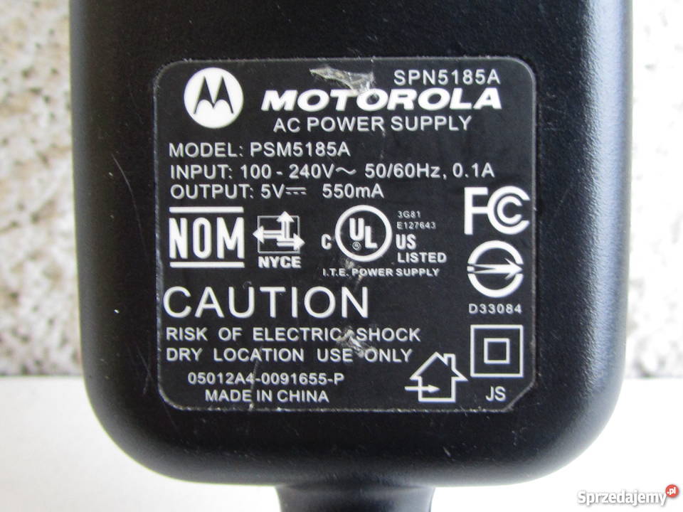 Motorola SPN5185A wyjście 50V 550mA ładowarka Olecko