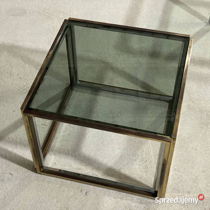 Zestaw stolików kawowych 5w1 mosiądz i szkło Meble sprzedam