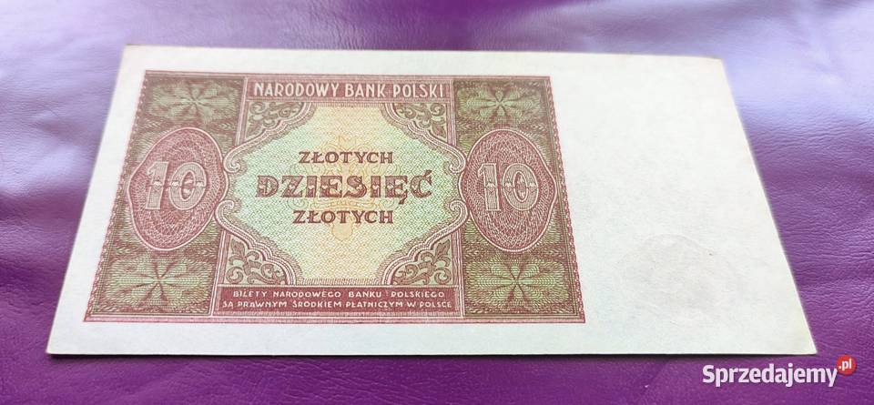 Banknot z PRL 10 15 Maja 1946 r Piękny stan Pruszków