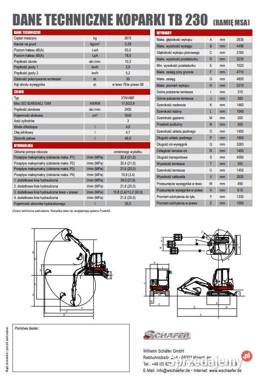 Minikoparka Takeuchi TB230 leasing 28t 2018r Łęki Dolne