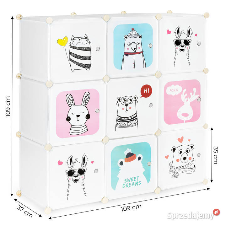 Szafka regał dzieci modułowa 9 półek dziecięca Smogorzów