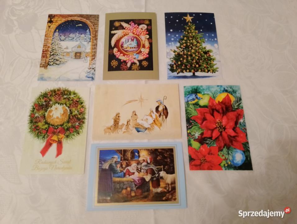 KARTKI świąteczne składane z kopertą 7 sztuk Oborniki